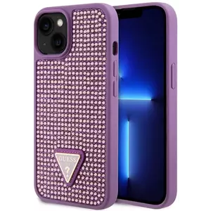 Tok Guess Rhinestones Triangle Metal Logo Case for iPhone 15 Purple (GUHCP15SHDGTPU) kép