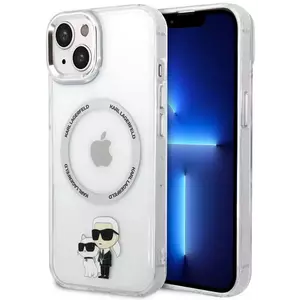 Tok Karl Lagerfeld IML Karl and Choupette MagSafe Case for iPhone 15 Transparent (KLHMP15SHNKCIT) kép