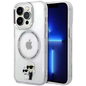 Tok Karl Lagerfeld IML Karl and Choupette MagSafe Case for iPhone 15 Pro Transparent (KLHMP15LHNKCIT) kép