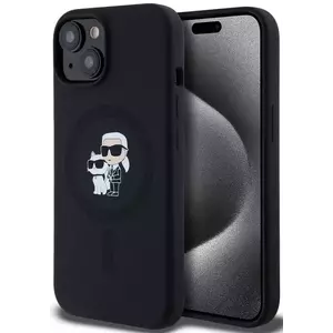 Tok Karl Lagerfeld Liquid Silicone Karl and Choupette MagSafe Case for iPhone 14 Black (KLHMP14SSCMKCRHK) kép