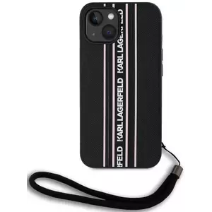 Tok Karl Lagerfeld PU Saffiano Athleisure Stripe and Strap Case for iPhone 15 Black (KLHCP15SPAMSCNSP) kép