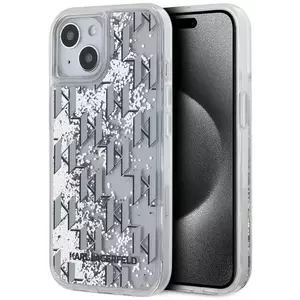 Tok Karl Lagerfeld Liquid Glitter Monogram Gradient Case for iPhone 14 White (KLHCP14SLKLGKCCH) kép