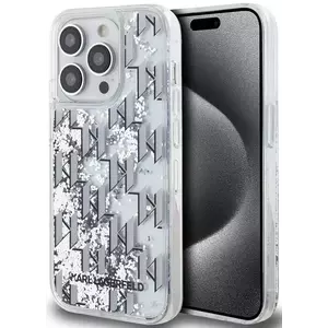 Tok Karl Lagerfeld Liquid Glitter Monogram Gradient Case for iPhone 14 Pro White (KLHCP14LLKLGKCCH) kép