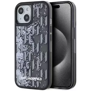 Tok Karl Lagerfeld Liquid Glitter Monogram Gradient Case for iPhone 15 Black (KLHCP15SLKLGKCCK) kép