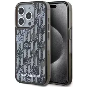 Tok Karl Lagerfeld Liquid Glitter Monogram Gradient Case for iPhone 15 Pro Black (KLHCP15LLKLGKCCK) kép