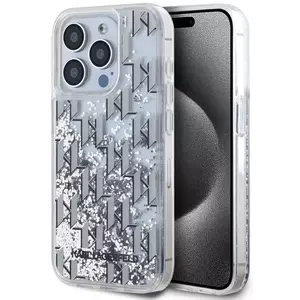 Tok Karl Lagerfeld Liquid Glitter Monogram Gradient Case for iPhone 15 Pro White (KLHCP15LLKLGKCCH) kép