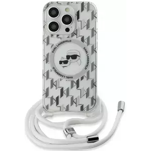 Tok Karl Lagerfeld IML Monogram Crossbody K&CH Heads MagSafe Case for iPhone 13 Pro Max Transparent (KLHMP13XHCKCKLCT) kép