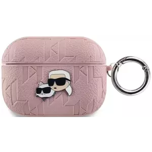 Tok Karl Lagerfeld PU Embossed Karl and Choupette Heads Case for AirPods Pro Pink (KLAPPGKCPP) kép