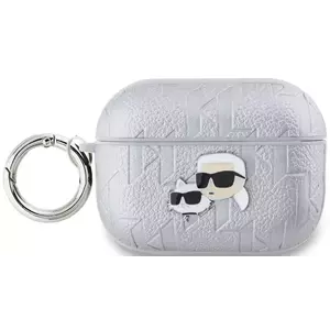 Tok Karl Lagerfeld PU Embossed Karl and Choupette Heads Case for AirPods Pro 2 Silver (KLAP2PGKCPS) kép