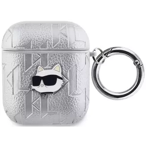 Tok Karl Lagerfeld PU Embossed Choupette Head Case for AirPods 1/2 Silver (KLA2PGCHPS) kép