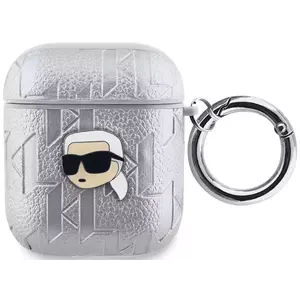 Tok Karl Lagerfeld PU Embossed Karl Head Case for AirPods 1/2 Silver (KLA2PGKIPS) kép