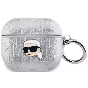 Tok Karl Lagerfeld PU Embossed Karl Head Case for AirPods 3 Silver (KLA3PGKIPS) kép