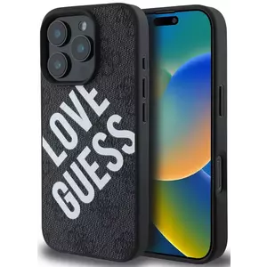 Tok Guess PU Leather 4G Big Love Logo MagSafe Case for iPhone 16 Pro Black (GUHMP16LP4PLGWK) kép