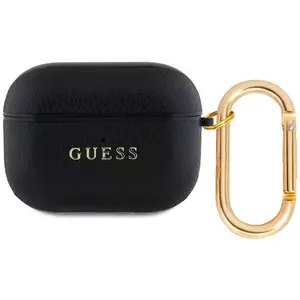 Tok Guess PU Grained Classic Logo Case for AirPods Pro Black (GUAPPGUGMK) kép