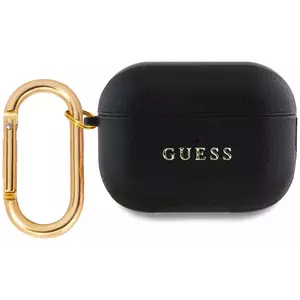 Tok Guess PU Grained Classic Logo Case for AirPods Pro 2 Black (GUAP2PGUGMK) kép