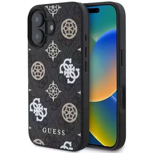 Tok Guess PU 4G Peony MagSafe Case for iPhone 16 Black (GUHMP16SP4PWPK) kép