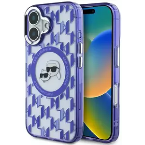 Tok Karl Lagerfeld IML Monogram K&CH Heads MagSafe Case for iPhone 16 Purple (KLHMP16SHMCKMHU) kép