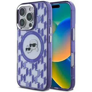 Tok Karl Lagerfeld IML Monogram K&CH Heads MagSafe Case for iPhone 16 Pro Purple (KLHMP16LHMCKMHU) kép