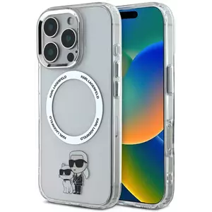 Tok Karl Lagerfeld IML Karl and Choupette MagSafe Case for iPhone 16 Pro Transparent (KLHMP16LHNKCIT) kép