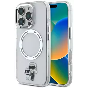 Tok Karl Lagerfeld IML Karl and Choupette MagSafe Case for iPhone 16 Pro Max Transparent (KLHMP16XHNKCIT) kép