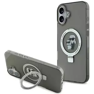 Tok Karl Lagerfeld Ringstand Karl and Choupette MagSafe Case for iPhone 16 Black (KLHMP16SHMRSKCK) kép