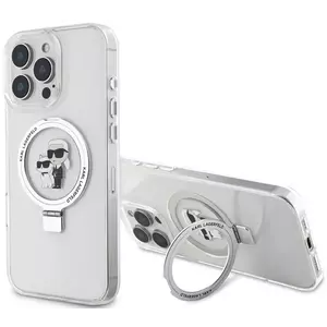 Tok Karl Lagerfeld Ringstand Karl and Choupette MagSafe Case for iPhone 16 Pro White (KLHMP16LHMRSKCH) kép