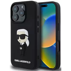 Tok Karl Lagerfeld 3D Rubber Ikonik Case for iPhone 16 Pro Black (KLHCP16L3DRKINK) kép