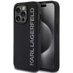 Tok Karl Lagerfeld 3D Rubber Glitter Logo Case for iPhone 13 Pro Black (KLHCP13LRBKGVCK) kép