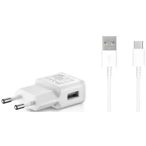 Töltő Samsung EP-TA200EWE + EP-DG970BWE 15W Travel Charger + USB-C Data Cable White (OOB Bulk) (2446315) kép