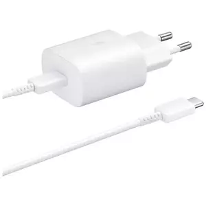 Töltő Samsung EP-TA800EWE + EP-DA705BWE 25W Travel Charger + USB-C/USB-C Data Cable White (OOB Bulk) (57983113661) kép