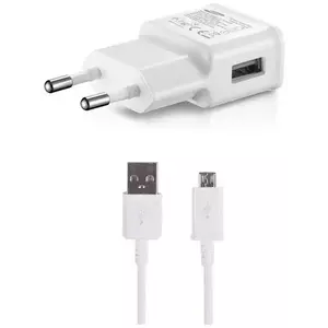 Töltő Samsung EP-TA200EWE + ECB-DU4EWE 15W Travel Charger + microUSB Data Cable White (OOB Bulk) (57983113735) kép