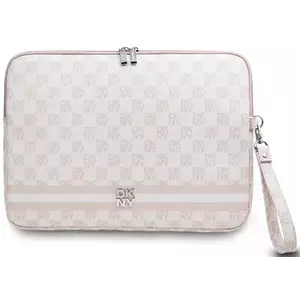 Tok DKNY PU Leather Checkered Pattern and Stripe Laptop Sleeve 13/14" Pink (DKCS14PVSHLP) kép