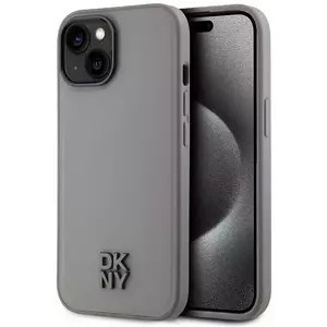 Tok DKNY PU Leather Stack Logo Magsafe Case for iPhone 15 Grey (DKHMP15SPSMCSLE) kép