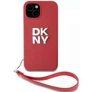 Tok DKNY PU Leather Stack Logo Wrist Strap Case for iPhone 13 Red (DKHCP13MPBSWSP) kép