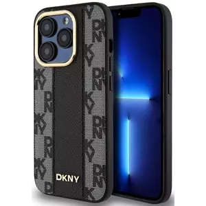 Tok DKNY PU Leather Checkered Pattern Magsafe Case for iPhone 15 Pro Black (DKHMP15LPCPVSLK) kép