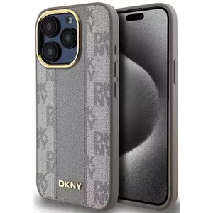 Tok DKNY PU Leather Checkered Pattern Magsafe Case for iPhone 15 Pro Beige (DKHMP15LPCPVSLE) kép