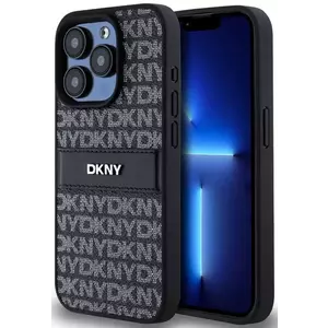 Tok DKNY PU Leather Repeat Pattern Tonal Stripe Case for iPhone 14 Pro Max Black (DKHCP14XPRTHSLK) kép