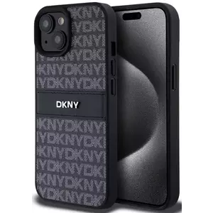 Tok DKNY PU Leather Repeat Pattern Tonal Stripe Case for iPhone 15 Black (DKHCP15SPRTHSLK) kép