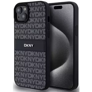 Tok DKNY PU Leather Repeat Pattern Tonal Stripe Case for iPhone 15 Plus Black (DKHCP15MPRTHSLK) kép