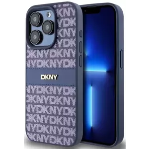 Tok DKNY PU Leather Repeat Pattern Tonal Stripe Case for iPhone 14 Pro Max Blue (DKHCP14XPRTHSLB) kép