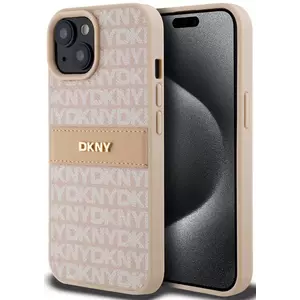 Tok DKNY PU Leather Repeat Pattern Tonal Stripe Case for iPhone 15 Pink (DKHCP15SPRTHSLP) kép