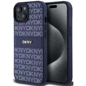 Tok DKNY PU Leather Repeat Pattern Tonal Stripe Case for iPhone 15 Blue (DKHCP15SPRTHSLB) kép