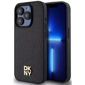 Tok DKNY PU Leather Repeat Pattern Stack Logo MagSafe Case for iPhone 12 Black (DKHMP12MPSHRPSK) kép