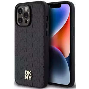 Tok DKNY PU Leather Repeat Pattern Stack Logo MagSafe Case for iPhone 13 Pro Max Black (DKHMP13XPSHRPSK) kép