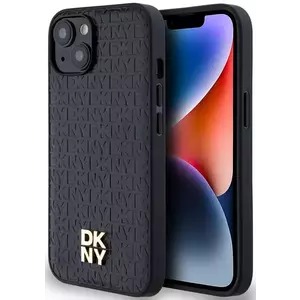 Tok DKNY PU Leather Repeat Pattern Stack Logo MagSafe Case for iPhone 14 Black (DKHMP14SPSHRPSK) kép