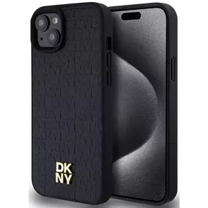 Tok DKNY PU Leather Repeat Pattern Stack Logo MagSafe Case for iPhone 15 Plus Black (DKHMP15MPSHRPSK) kép