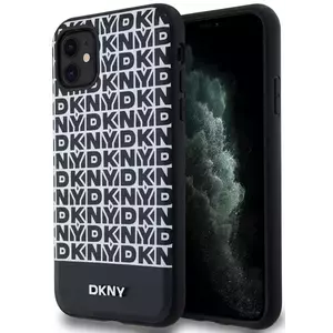 Tok DKNY PU Leather Repeat Pattern Bottom Stripe MagSafe Case for iPhone 11 Black (DKHMN61PSOSPK) kép