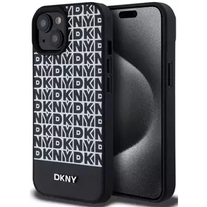 Tok DKNY PU Leather Repeat Pattern Bottom Stripe MagSafe Case for iPhone 15 Black (DKHMP15SPSOSPK) kép