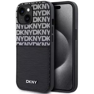 Tok DKNY PU Leather Repeat Pattern Card Pocket Case for iPhone 15 Black (DKHCP15SPCRTHLK) kép