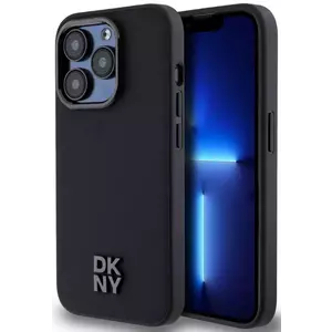 Tok DKNY PU Leather Stack Logo Magsafe Case for iPhone 14 Pro Black (DKHMP14LPSMCSLK) kép